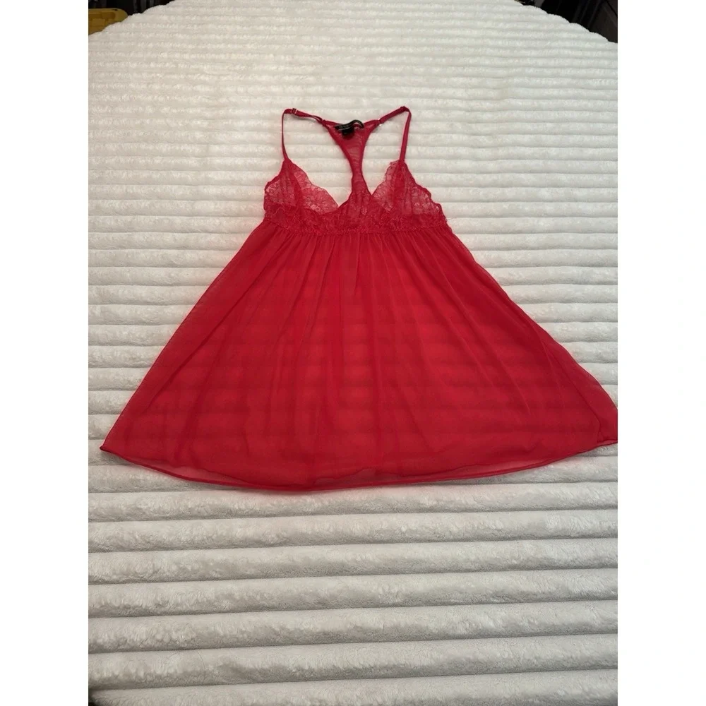 Victoria's Secret Red Lace T-Back Babydoll Chemise‎ Lingerie Small